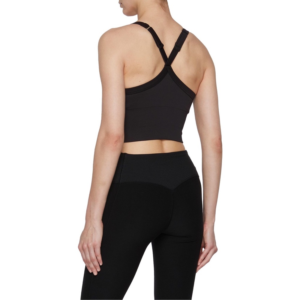 Alo Yoga Seamless Ribbed Favorite Bra Tank Black S - Picture 2 of 14